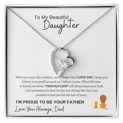 To My Daughter Forever Love Necklace/This Old Lion/Gift