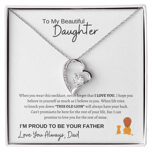 To My Daughter Forever Love Necklace/This Old Lion/Gift