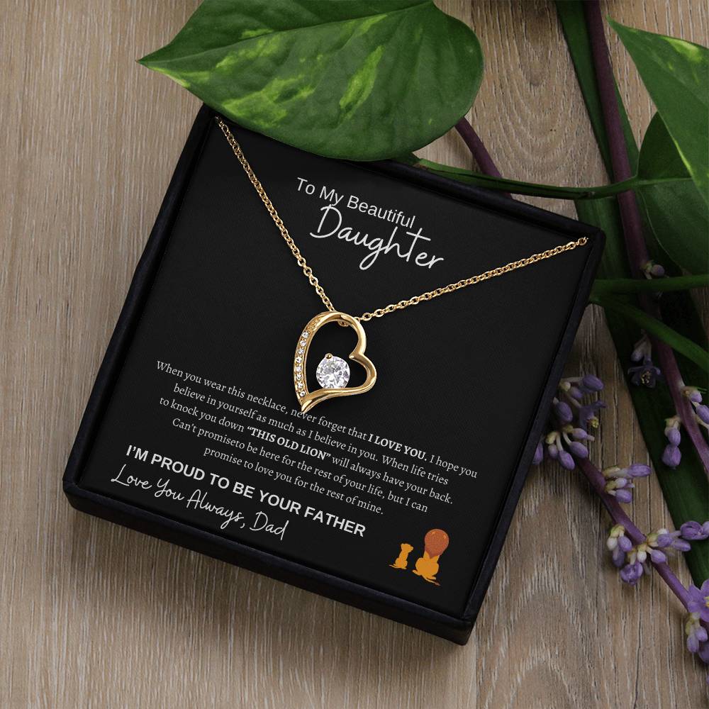 To My Daughter Forever Love Necklace/This Old Lion/Gift