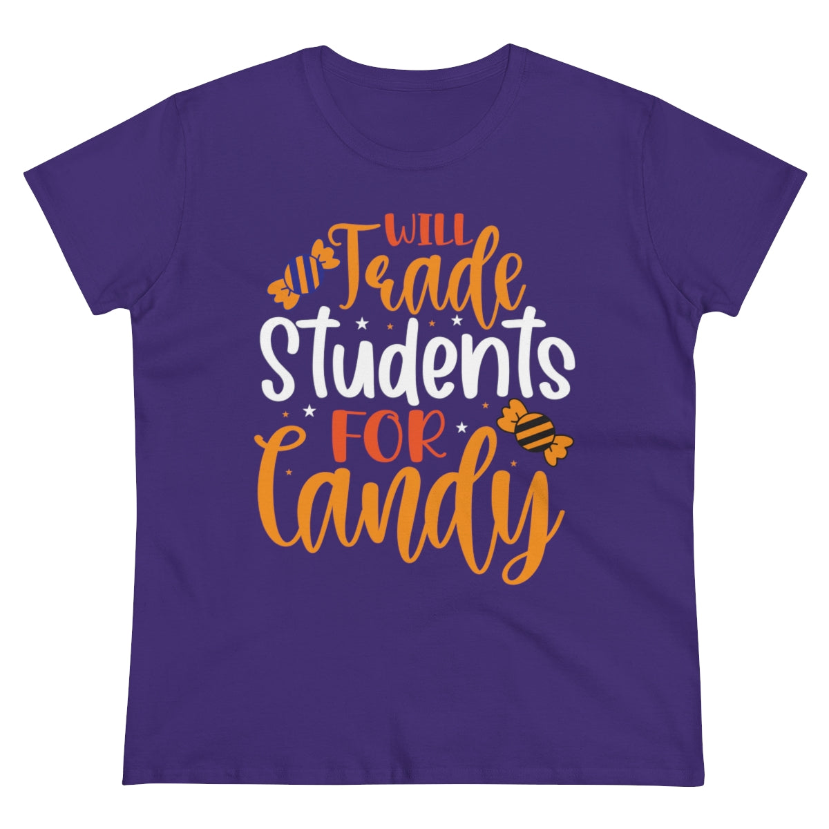 Will Trade Students for Candy Funny Halloween / Women's Midweight Cotton Tee
