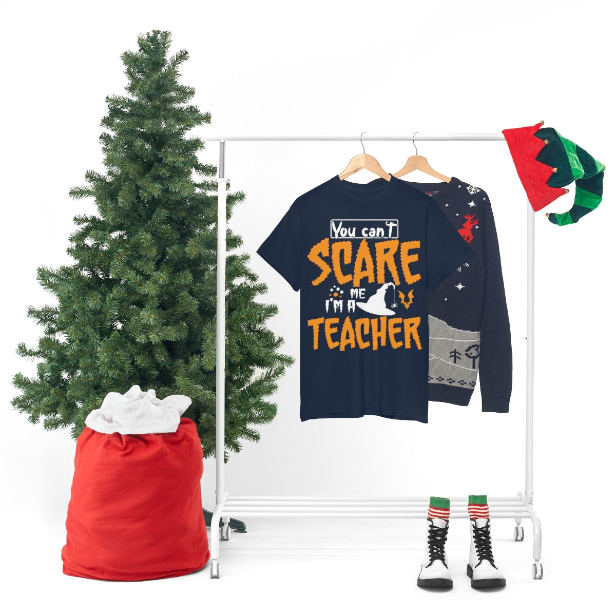 You Can't Scare Me-I'm a Teacher Funny Halloween/ Unisex Heavy Cotton Tee
