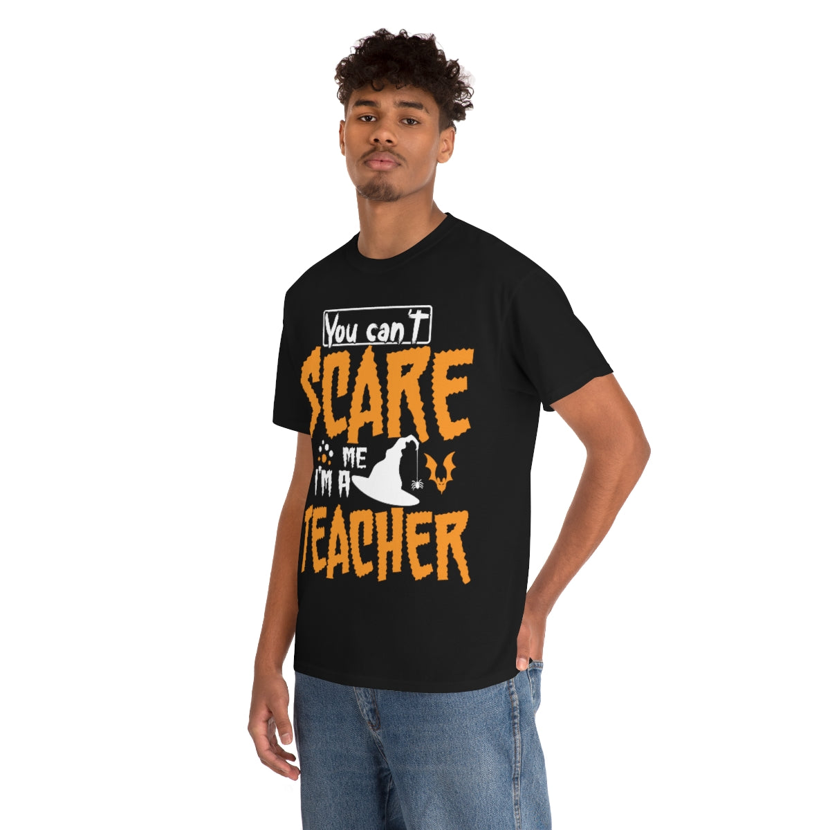 You Can't Scare Me-I'm a Teacher Funny Halloween/ Unisex Heavy Cotton Tee