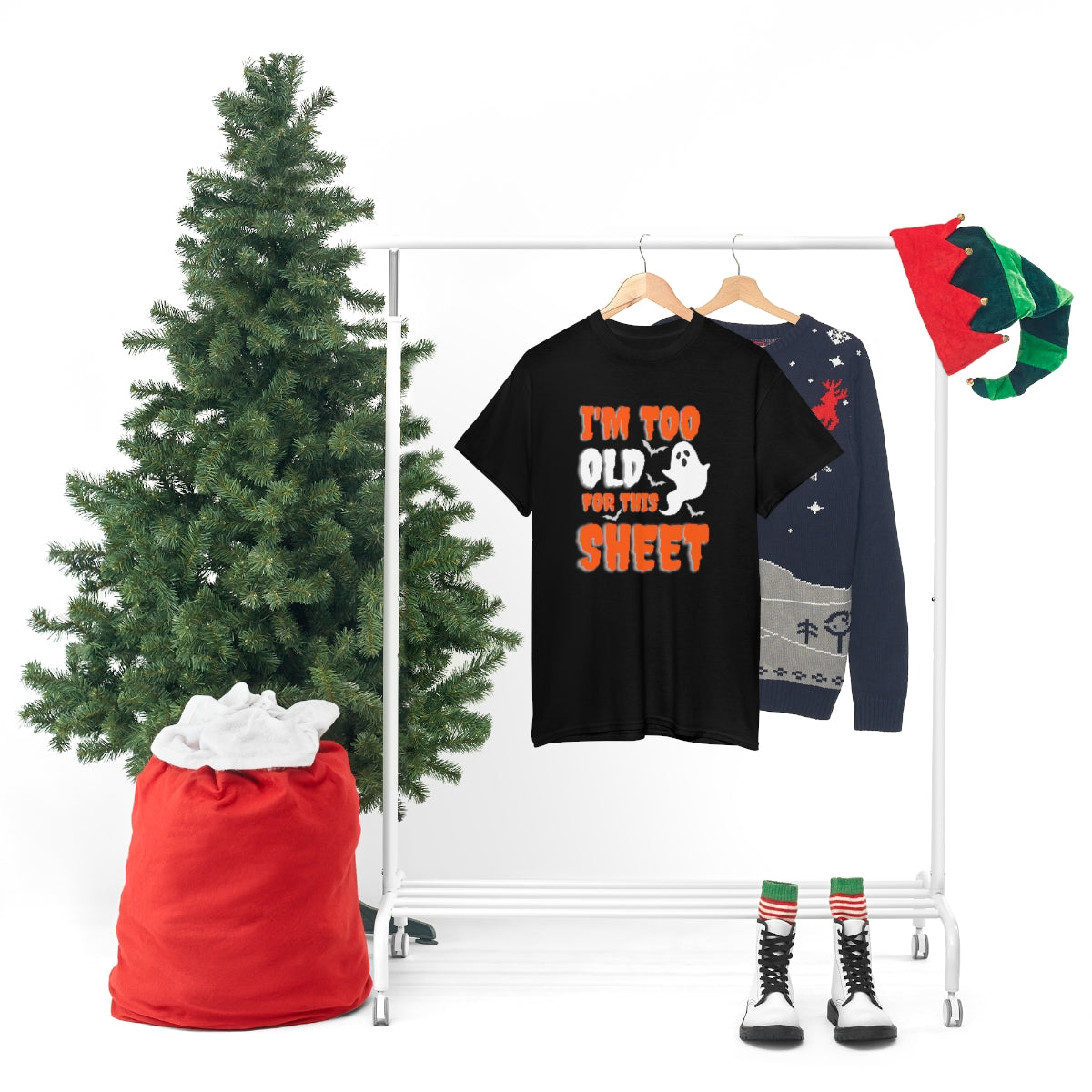 I'm Too Old for This Sheet Funny Halloween / Unisex Heavy Cotton Tee