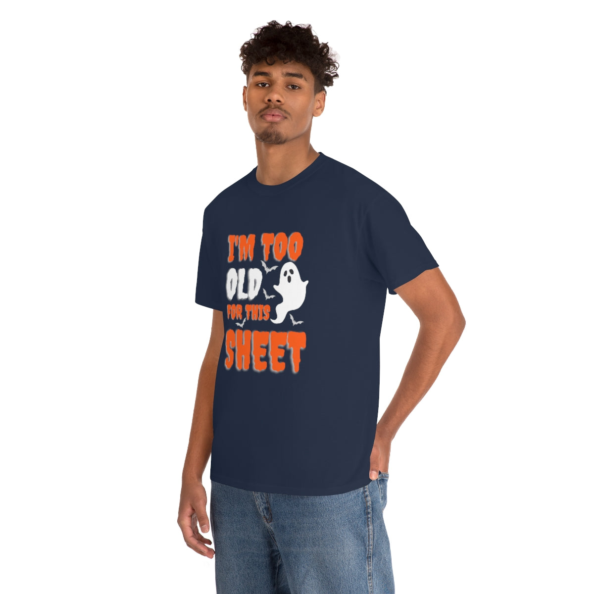 I'm Too Old for This Sheet Funny Halloween / Unisex Heavy Cotton Tee