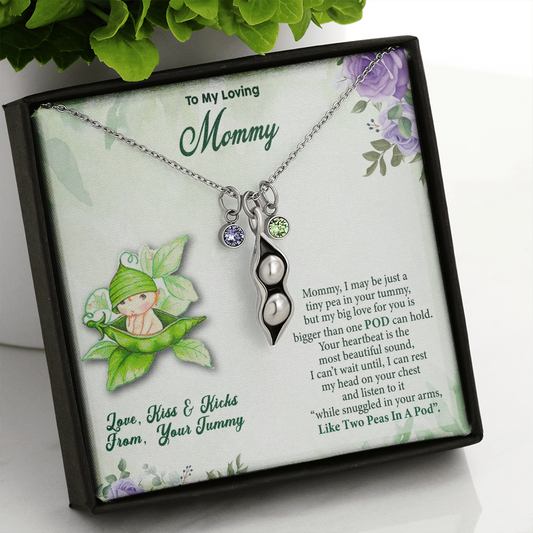 To My Loving Mother Peas In A POD Necklace w/POD MC