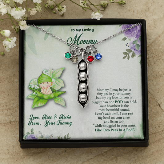 To My Loving Mother Peas In A POD Necklace w/POD MC