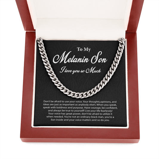 To My Melanin Son Cuban Chain Link w/POD MC