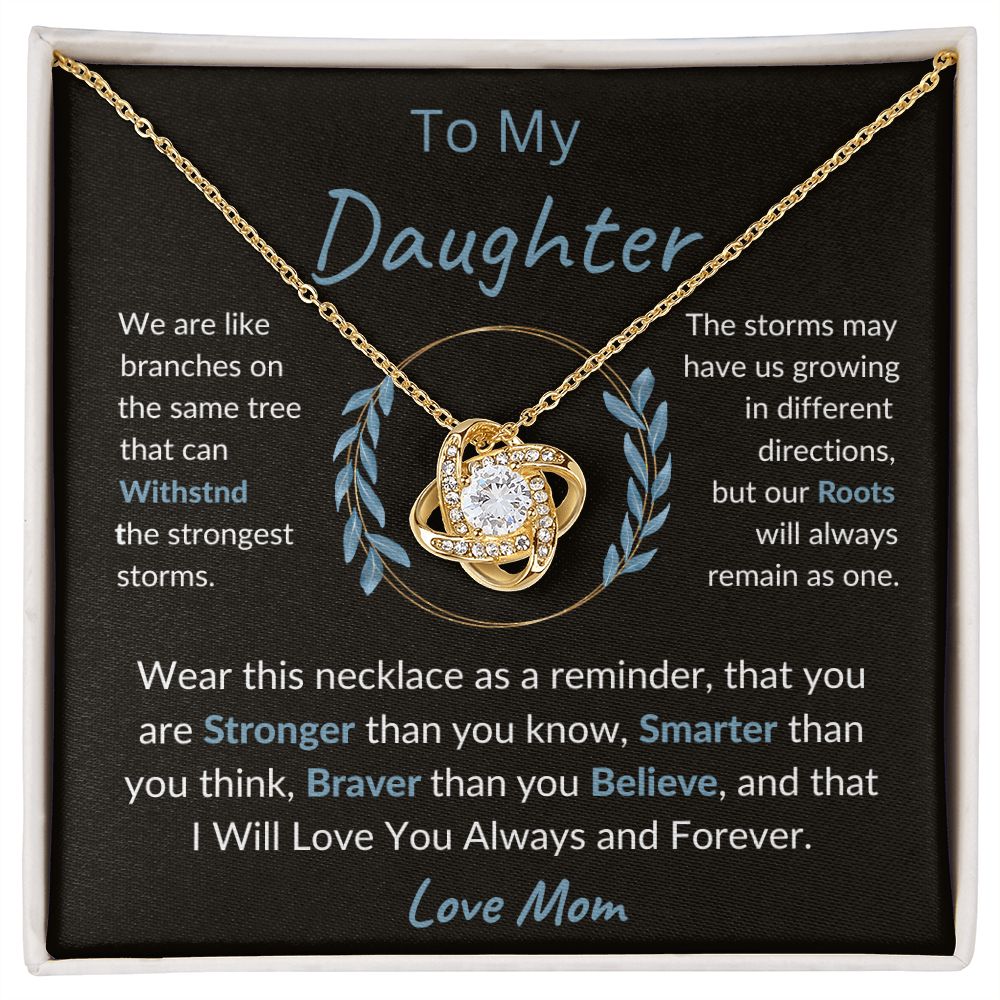 To My Daughter Necklace Gift/Birthday Gift/Valentine's Day Gift/Christmas Gift/Love Knot Necklace