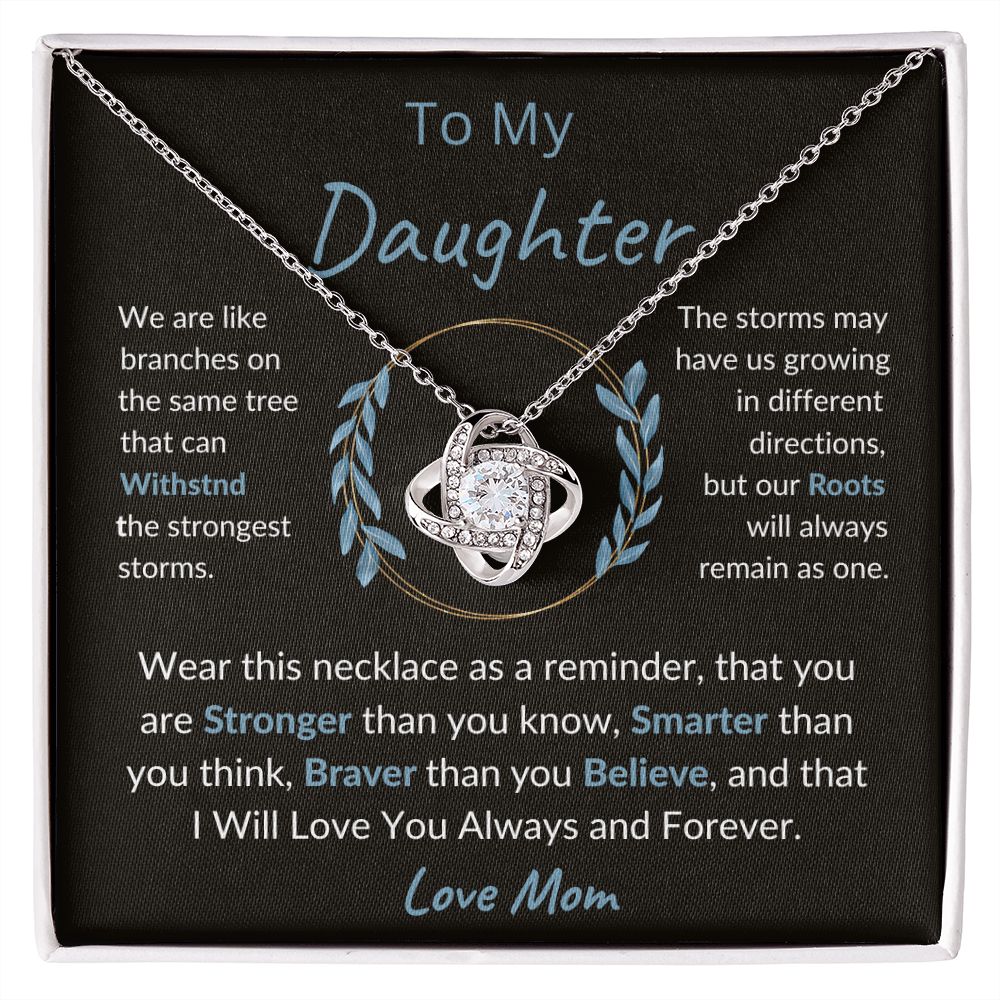 To My Daughter Necklace Gift/Birthday Gift/Valentine's Day Gift/Christmas Gift/Love Knot Necklace