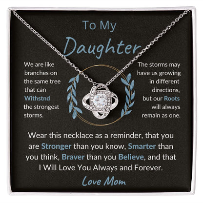 To My Daughter Necklace Gift/Birthday Gift/Valentine's Day Gift/Christmas Gift/Love Knot Necklace