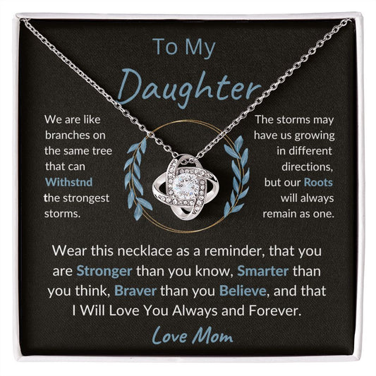 To My Daughter Necklace Gift/Birthday Gift/Valentine's Day Gift/Christmas Gift/Love Knot Necklace