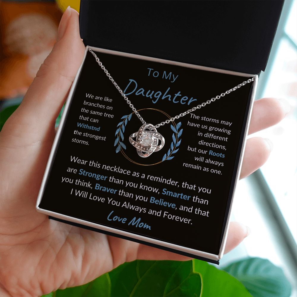 To My Daughter Necklace Gift/Birthday Gift/Valentine's Day Gift/Christmas Gift/Love Knot Necklace