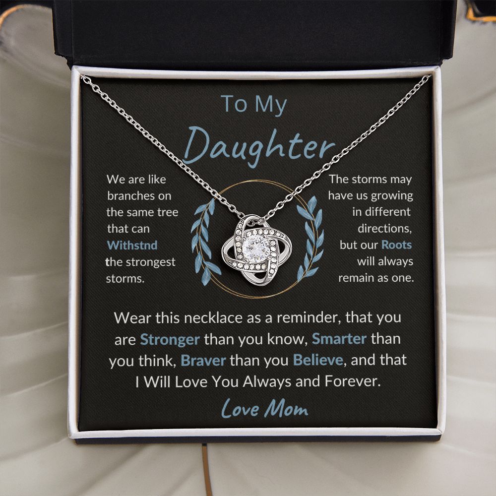 To My Daughter Necklace Gift/Birthday Gift/Valentine's Day Gift/Christmas Gift/Love Knot Necklace
