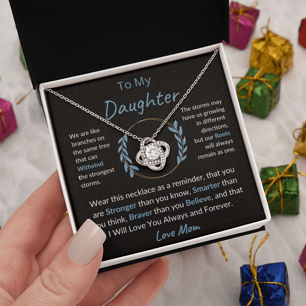 To My Daughter Necklace Gift/Birthday Gift/Valentine's Day Gift/Christmas Gift/Love Knot Necklace
