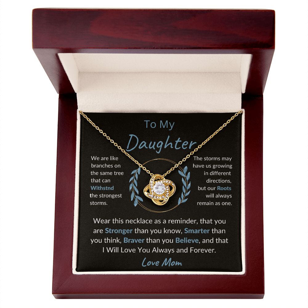 To My Daughter Necklace Gift/Birthday Gift/Valentine's Day Gift/Christmas Gift/Love Knot Necklace