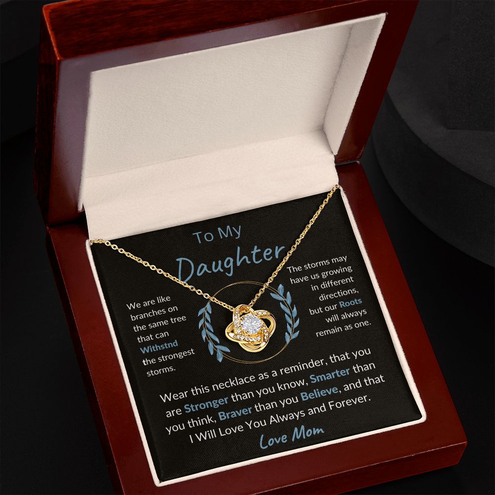 To My Daughter Necklace Gift/Birthday Gift/Valentine's Day Gift/Christmas Gift/Love Knot Necklace