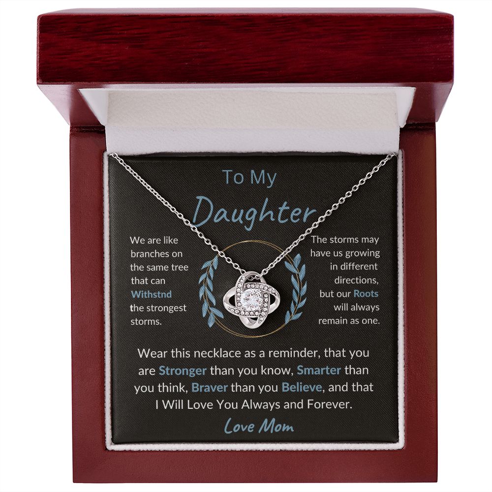 To My Daughter Necklace Gift/Birthday Gift/Valentine's Day Gift/Christmas Gift/Love Knot Necklace
