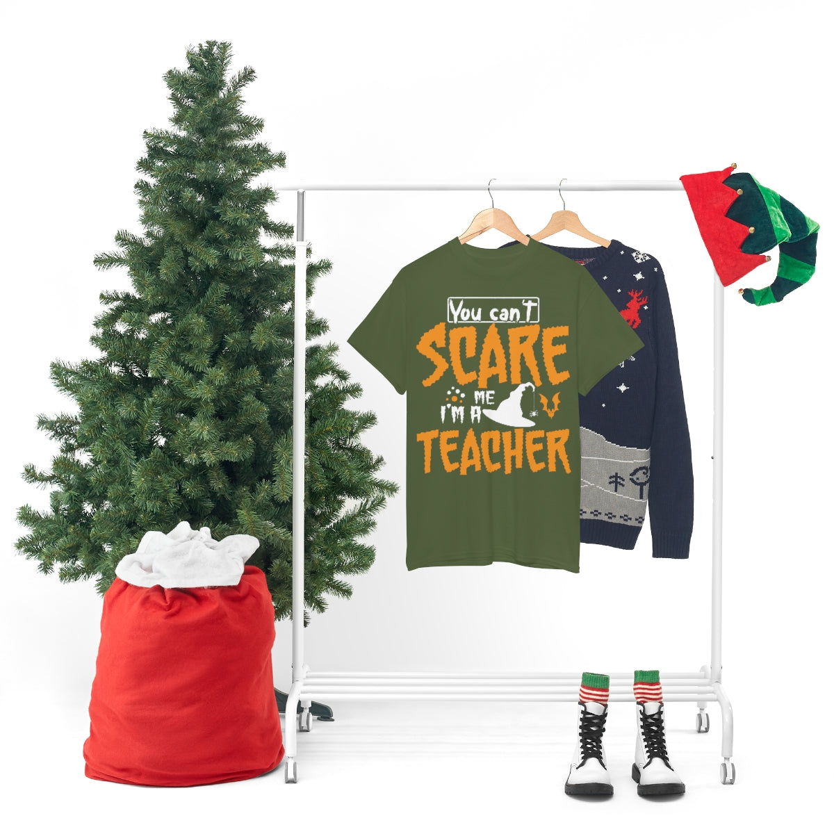 You Can't Scare Me-I'm a Teacher Funny Halloween/ Unisex Heavy Cotton Tee